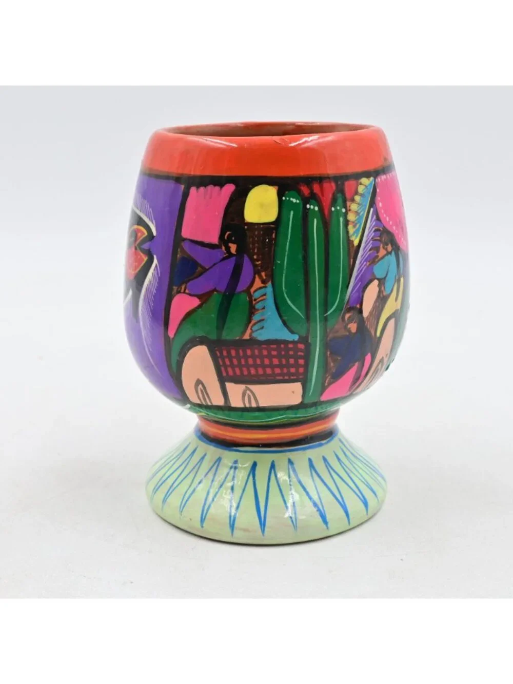 Terracotta Mexican Folk Art Pottery Planter/Vase 5